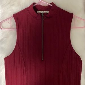 High Neck Zippered Bodysuit